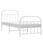 vidaXL Estructura cama metal con cabecero y pie cama blanca 90x200 cm