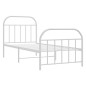 vidaXL Estructura cama metal con cabecero y pie cama blanca 90x200 cm