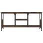 vidaXL Mueble TV hierro madera contrachapada roble ahumado 100x35x45cm vidaXL Mueble TV hierro madera contrachapada roble ahumado 100x35x45cm