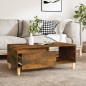 vidaXL Mesa de centro madera contrachapada roble ahumado 90x50x36,5 cm vidaXL Mesa de centro madera contrachapada roble ahumado 90x50x36,5 cm