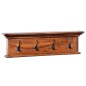 vidaXL Perchero de pared de madera maciza de teca 70x10x20 cm