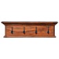 vidaXL Perchero de pared de madera maciza de teca 70x10x20 cm