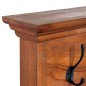 vidaXL Perchero de pared de madera maciza de teca 70x10x20 cm