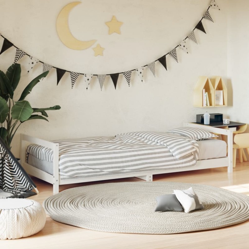 vidaXL Estructura de cama para niños madera de pino blanco 80x200 cm vidaXL Estructura de cama para niños madera de pino blanco 80x200 cm