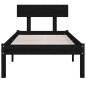 vidaXL Estructura de cama madera maciza de pino negra 90x200 cm vidaXL Estructura de cama madera maciza de pino negra 90x200 cm