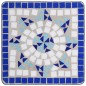 vidaXL Mesa auxiliar de mosaico cerámica azul y blanco vidaXL Mesa auxiliar de mosaico cerámica azul y blanco