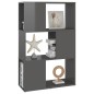 vidaXL Librería separador madera contrachapada gris brillo 60x24x94 cm vidaXL Librería separador madera contrachapada gris brillo 60x24x94 cm