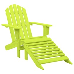 vidaXL Silla jardín Adirondack con otomana madera maciza abeto verde
