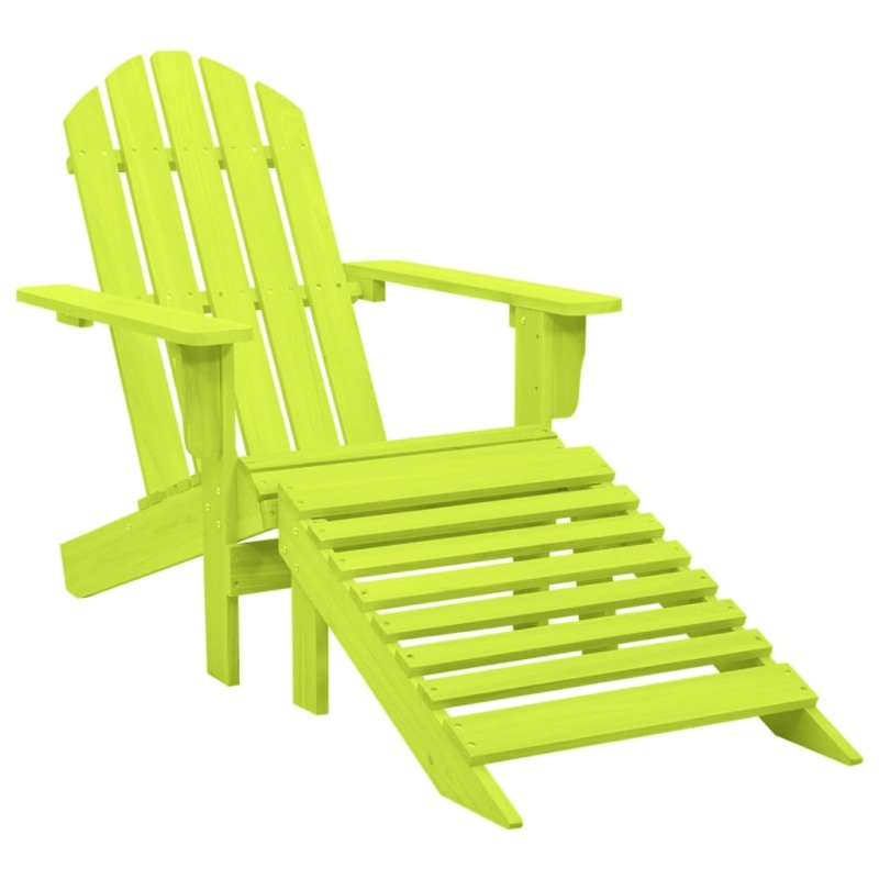 vidaXL Silla jardín Adirondack con otomana madera maciza abeto verde vidaXL Silla jardín Adirondack con otomana madera maciza abeto verde