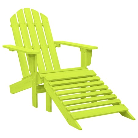 vidaXL Silla jardín Adirondack con otomana madera maciza abeto verde
