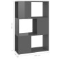 vidaXL Librería separador madera contrachapada gris brillo 60x24x94 cm vidaXL Librería separador madera contrachapada gris brillo 60x24x94 cm
