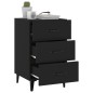vidaXL Mesita de noche madera de ingeniería negro 40x40x66 cm vidaXL Mesita de noche madera de ingeniería negro 40x40x66 cm