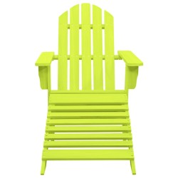 vidaXL Silla jardín Adirondack con otomana madera maciza abeto verde