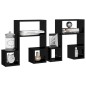 vidaXL Estantes de pared 2 uds contrachapado negro brillo 50x15x50 cm