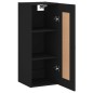 vidaXL Armario de pared madera de ingeniería negro 34,5x34x90 cm