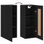vidaXL Armario de pared madera de ingeniería negro 34,5x34x90 cm
