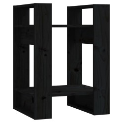 vidaXL Estantería/divisor de espacios madera pino negro 41x35x57 cm