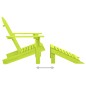vidaXL Silla jardín Adirondack con otomana madera maciza abeto verde vidaXL Silla jardín Adirondack con otomana madera maciza abeto verde