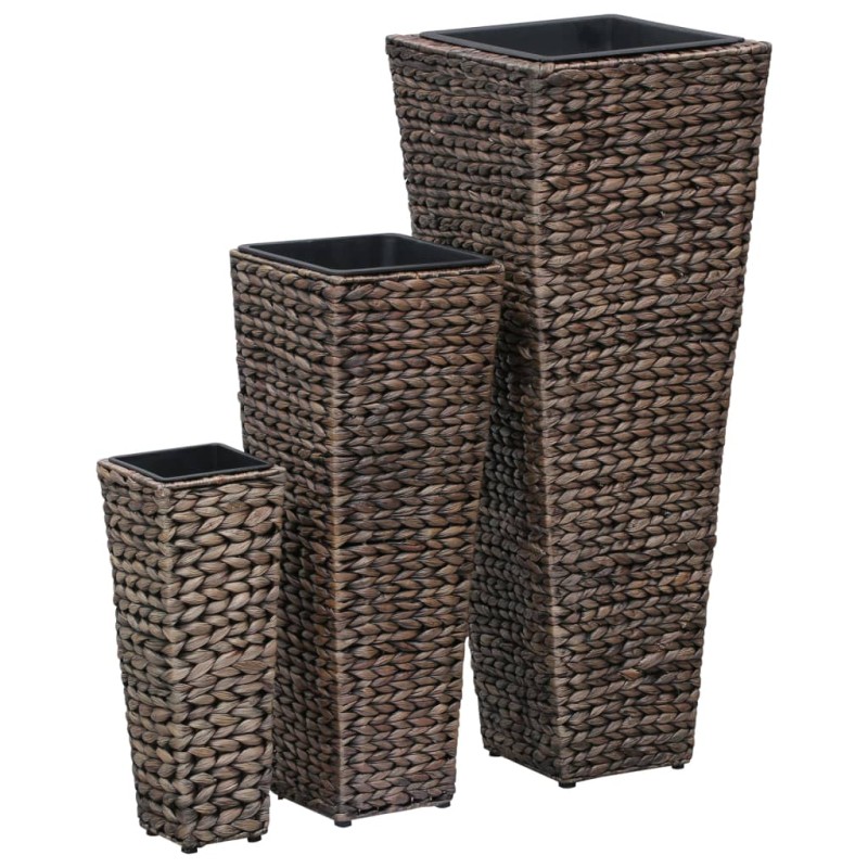 vidaXL Conjunto de arriates 3 piezas jacinto de agua marrón oscuro vidaXL Conjunto de arriates 3 piezas jacinto de agua marrón oscuro