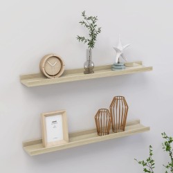vidaXL Estantes de pared 2 unidades roble Sonoma 60x9x3 cm