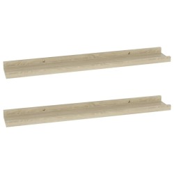 vidaXL Estantes de pared 2 unidades roble Sonoma 60x9x3 cm