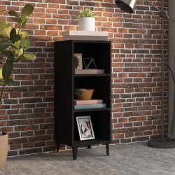 vidaXL Aparador de madera de ingeniería negro 34,5x32,5x90 cm