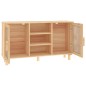 vidaXL Aparador marrón madera pino maciza y ratán natural 105x30x60 cm