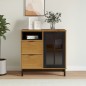 vidaXL Aparador con puerta de vidrio FLAM madera de pino 80x40x80 cm vidaXL Aparador con puerta de vidrio FLAM madera de pino 80x40x80 cm