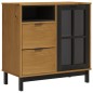 vidaXL Aparador con puerta de vidrio FLAM madera de pino 80x40x80 cm vidaXL Aparador con puerta de vidrio FLAM madera de pino 80x40x80 cm