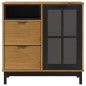 vidaXL Aparador con puerta de vidrio FLAM madera de pino 80x40x80 cm vidaXL Aparador con puerta de vidrio FLAM madera de pino 80x40x80 cm