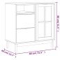 vidaXL Aparador con puerta de vidrio FLAM madera de pino 80x40x80 cm vidaXL Aparador con puerta de vidrio FLAM madera de pino 80x40x80 cm