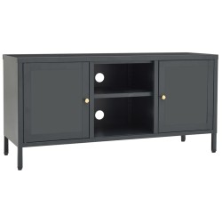 vidaXL Mueble para el televisor acero y vidrio gris antracita 105x35x52 cm