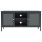 vidaXL Mueble para el televisor acero y vidrio gris antracita 105x35x52 cm vidaXL Mueble para el televisor acero y vidrio gris antracita 105x35x52 cm