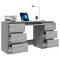 vidaXL Escritorio de madera contrachapada gris Sonoma 140x50x77 cm vidaXL Escritorio de madera contrachapada gris Sonoma 140x50x77 cm