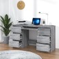 vidaXL Escritorio de madera contrachapada gris Sonoma 140x50x77 cm vidaXL Escritorio de madera contrachapada gris Sonoma 140x50x77 cm