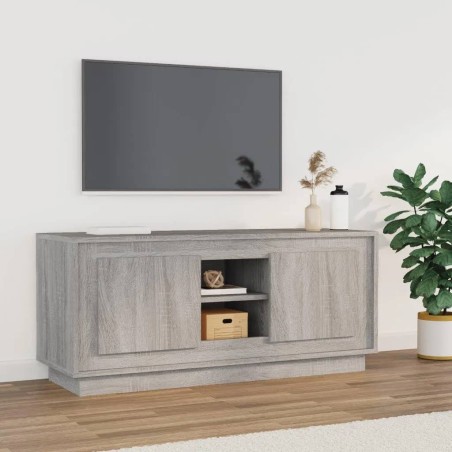 vidaXL Mueble para TV madera contrachapada gris Sonoma 102x35x45 cm