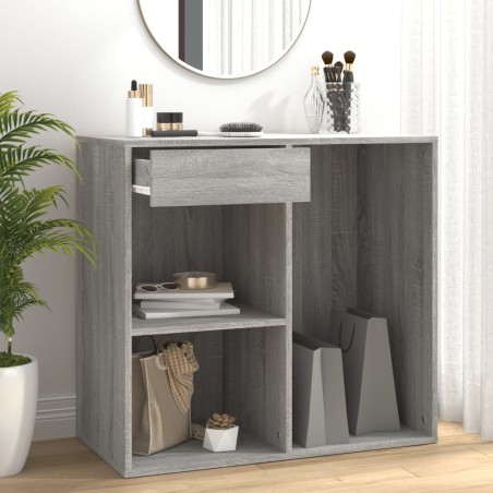 vidaXL Armario maquillaje madera contrachapada gris Sonoma 80x40x75 cm