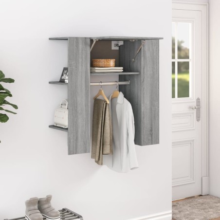 vidaXL Mueble recibidor madera contrachapada gris Sonoma 97,5x37x99 cm