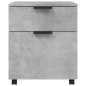 vidaXL Archivador ruedas madera contrachapada gris hormigón 45x38x54cm