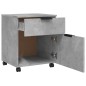 vidaXL Archivador ruedas madera contrachapada gris hormigón 45x38x54cm