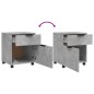 vidaXL Archivador ruedas madera contrachapada gris hormigón 45x38x54cm