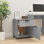 vidaXL Archivador ruedas madera contrachapada gris hormigón 45x38x54cm