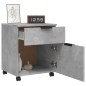 vidaXL Archivador ruedas madera contrachapada gris hormigón 45x38x54cm
