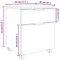 vidaXL Archivador ruedas madera contrachapada gris hormigón 45x38x54cm
