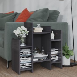 vidaXL Armario auxiliar madera contrachapada gris brillante 60x26x60cm
