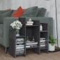 vidaXL Armario auxiliar madera contrachapada gris brillante 60x26x60cm vidaXL Armario auxiliar madera contrachapada gris brillante 60x26x60cm
