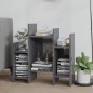 vidaXL Armario auxiliar madera contrachapada gris brillante 60x26x60cm vidaXL Armario auxiliar madera contrachapada gris brillante 60x26x60cm