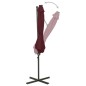 vidaXL Sombrilla voladiza con poste y luces LED burdeos 300 cm vidaXL Sombrilla voladiza con poste y luces LED burdeos 300 cm