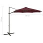 vidaXL Sombrilla voladiza con poste y luces LED burdeos 300 cm vidaXL Sombrilla voladiza con poste y luces LED burdeos 300 cm