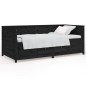 vidaXL Sofá cama madera maciza de pino negro 90x190 cm